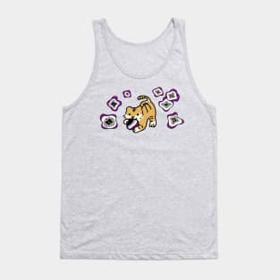 Asexual Flag of Tiger (Asexual) Pride Flag with Cute Flower Tank Top